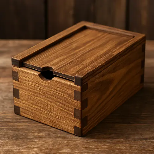 Деревянная подарочная коробка-пенал с выдвижной крышкой