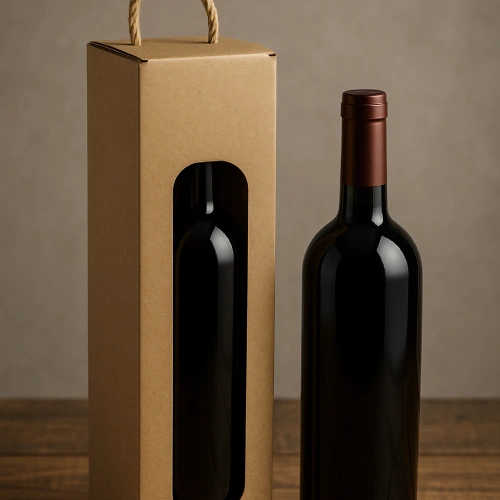 Подарочная коробка под бутылку вина с окном